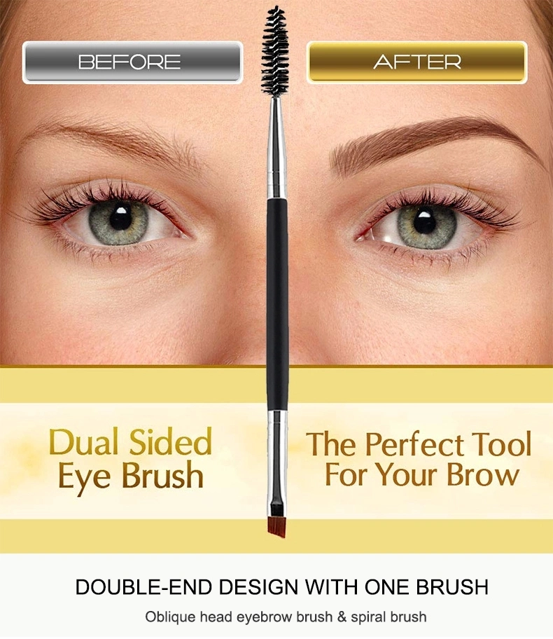 Double End Synthetic Custom Angled Eyebrow Eyelash Spoolie Brush