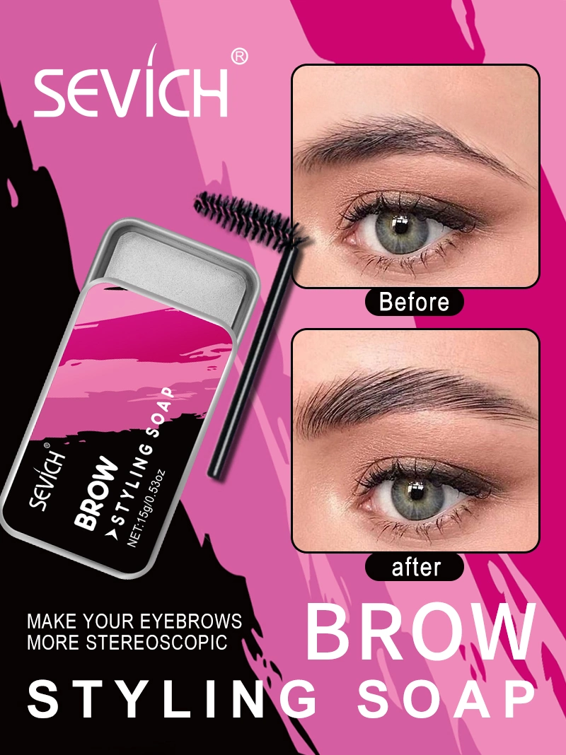 Wild Eyebrow Shaping Soap with Brush, Natural Eye Brow Shaping Gel Wax, Long Lasting and Waterproof Eyelash Wax