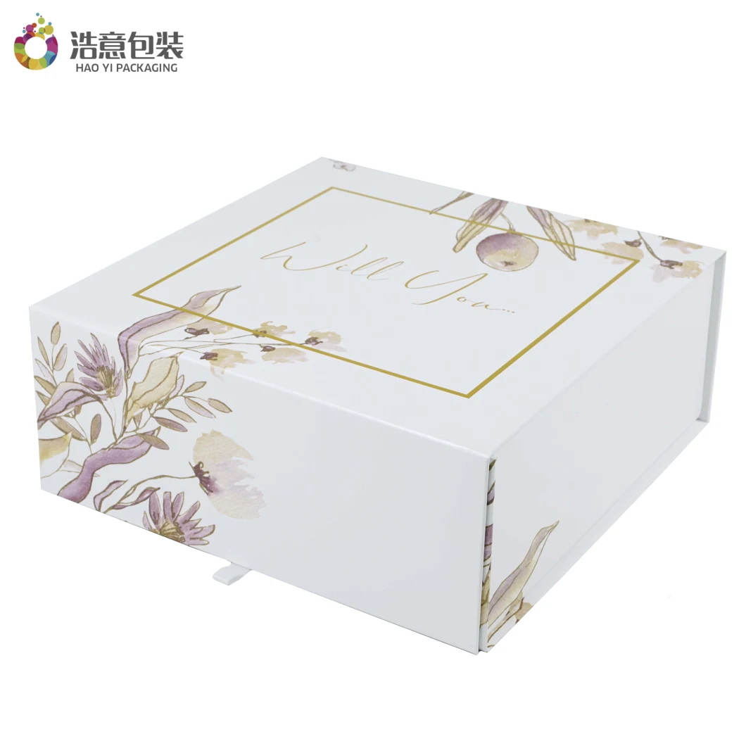 China Custom Square Foldable Cardboard Makeup Jewelry Magnetic Paper Gift Packing Box for Watch Packaging with Logo Gilding Printing for Perfume Shoe Cosmetics